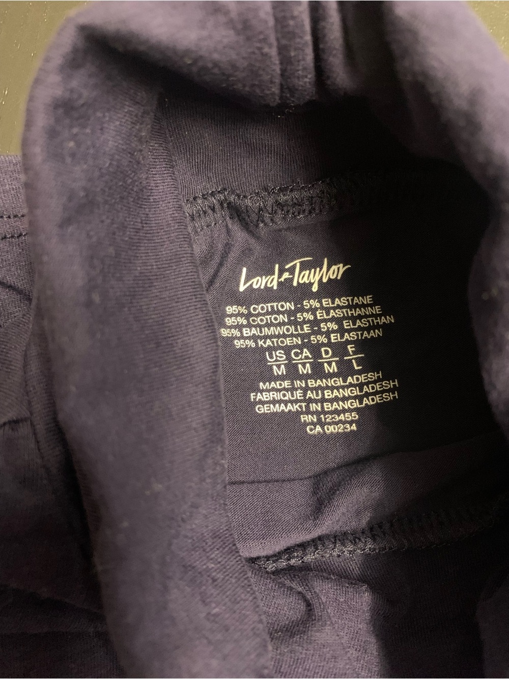 Lord & Taylor Medium Navy Blue Turtleneck Top - Picture 3 of 3